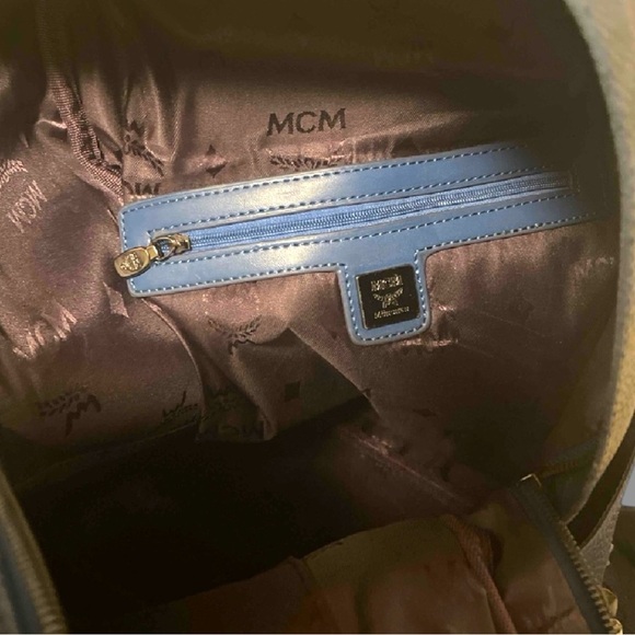 MCM Stark Studded Backpack in Blue Visetos Leather Authentic, Unisex, Large Size - Picture 8 of 8